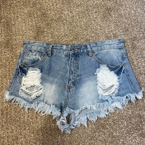 Forever 21 Ripped Denim Shorts